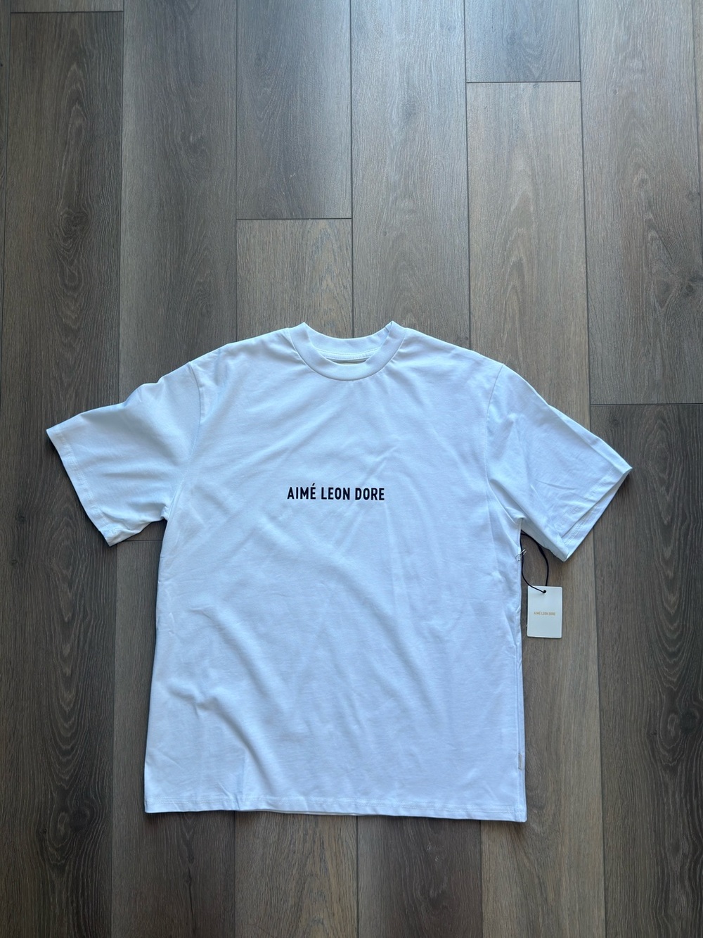 Aime Leon Dore White T-Shirt with Black Center Logo